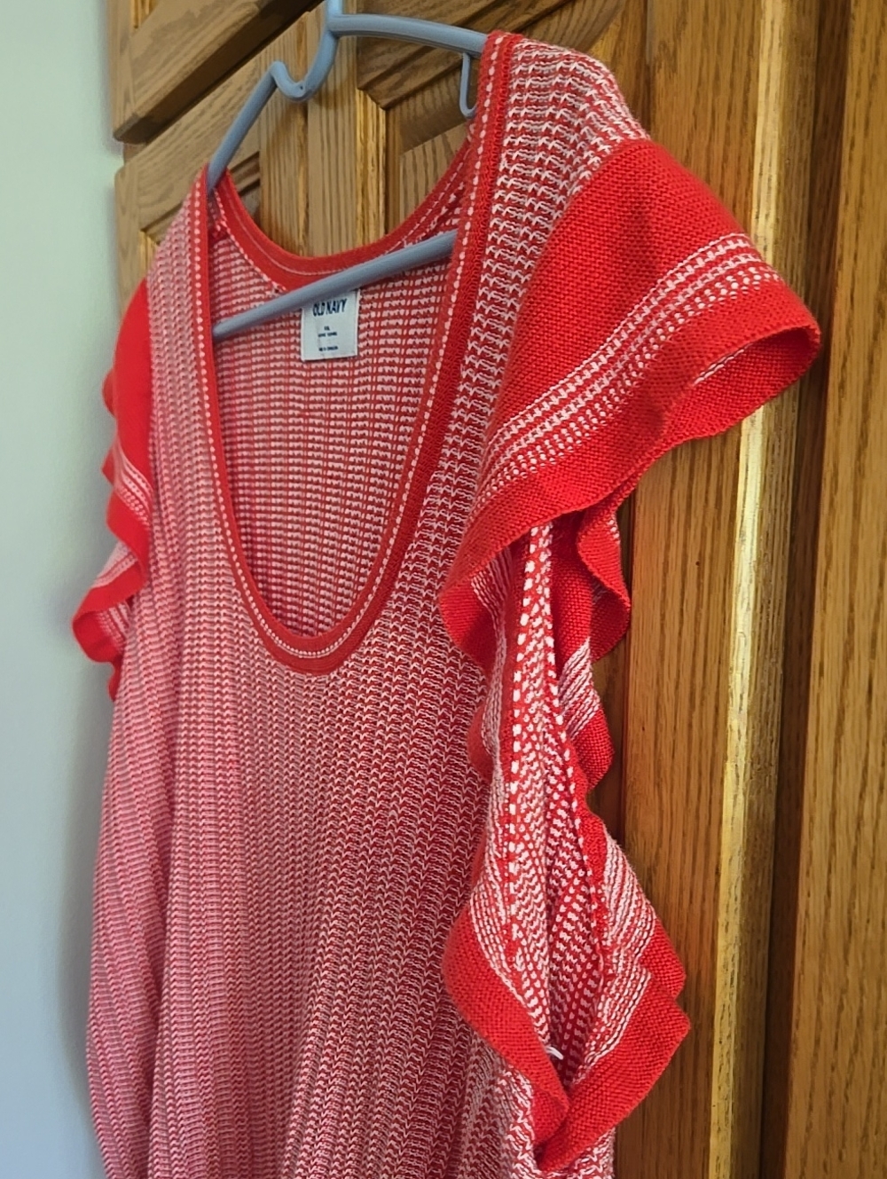 Old Navy Xxl Flutter-Sleeve Sweater Tank Vest Coral Brand New - Picture 10 of 16